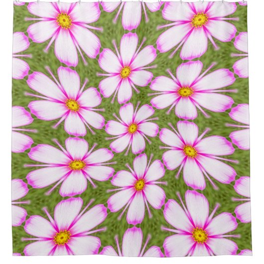 Cosmos Flowers Pattern Douchegordijn (Voorkant)