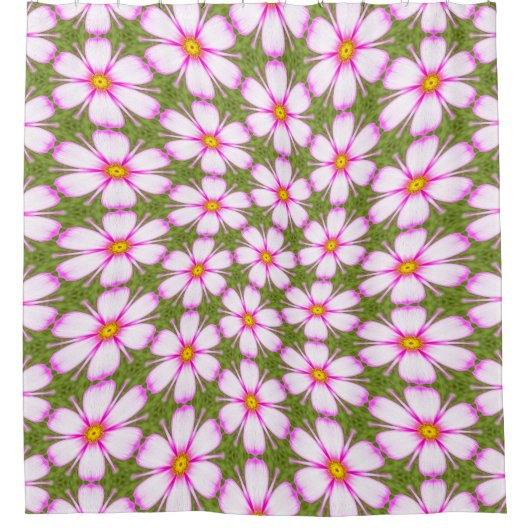 Cosmos Flowers Pattern Douchegordijn (Voorkant)