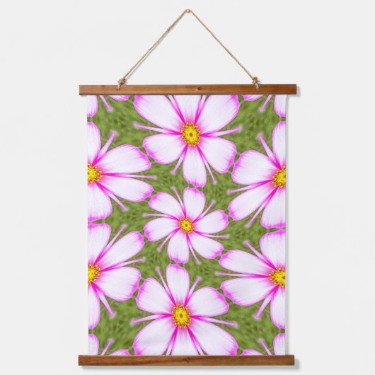 Cosmos Flowers Pattern Hangend Wandkleed (Voorkant)