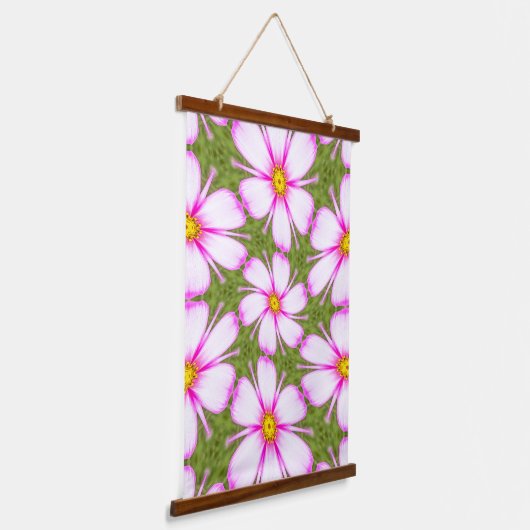 Cosmos Flowers Pattern Hangend Wandkleed (Gebogen)