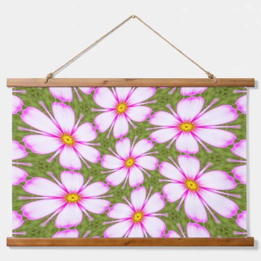 Cosmos Flowers Pattern Hangend Wandkleed (Voorkant)