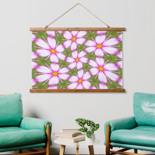 Cosmos Flowers Pattern Hangend Wandkleed (Woonkamer)