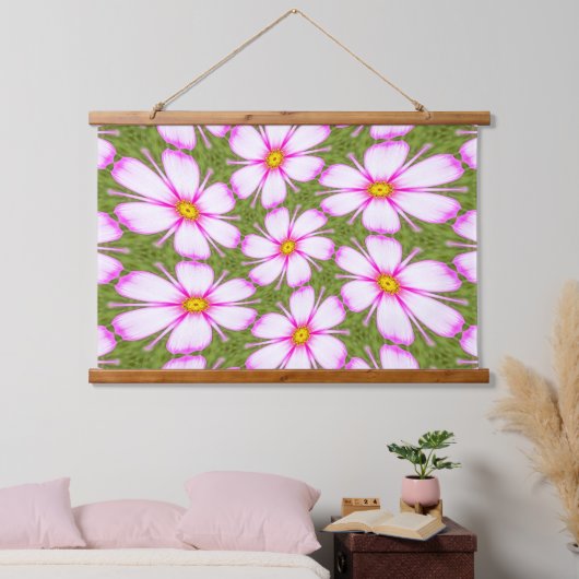 Cosmos Flowers Pattern Hangend Wandkleed (Slaapkamer)