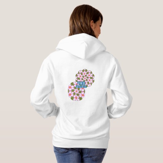 Cosmos Flowers Pattern Hoodie (Achterkant volledig)