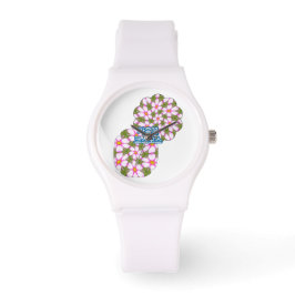 Cosmos Flowers Pattern Horloge