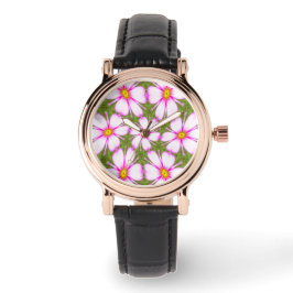 Cosmos Flowers Pattern Horloge