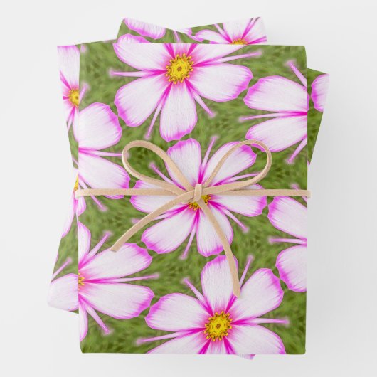 Cosmos Flowers Pattern Inpakpapier Vel (In situ)