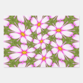 Cosmos Flowers Pattern Inpakpapier Vel