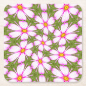 Cosmos Flowers Pattern Kartonnen Onderzetters (Voorkant)