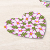 Cosmos Flowers Pattern Kartonnen Onderzetters (Gekanteld)
