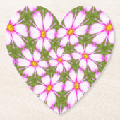 Cosmos Flowers Pattern Kartonnen Onderzetters (Voorkant)