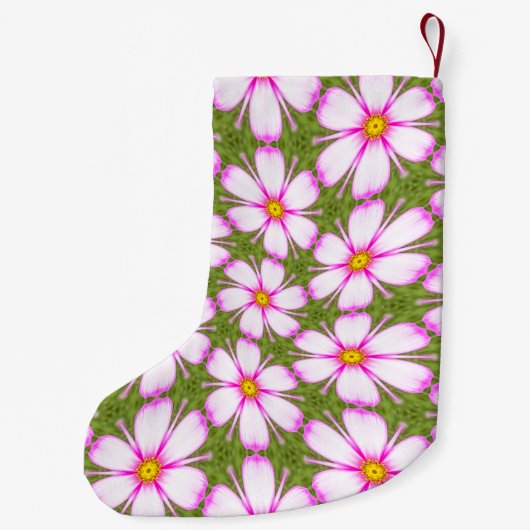 Cosmos Flowers Pattern Kleine Kerstsok (Achterkant)