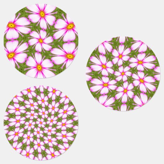 Cosmos Flowers Pattern Labels (Groep)