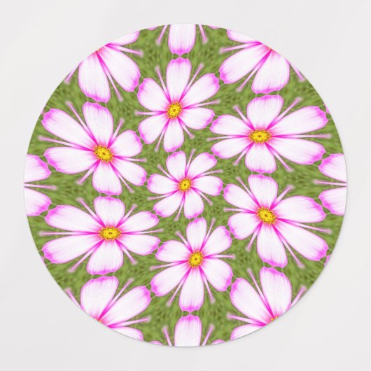 Cosmos Flowers Pattern Labels (Design 2)