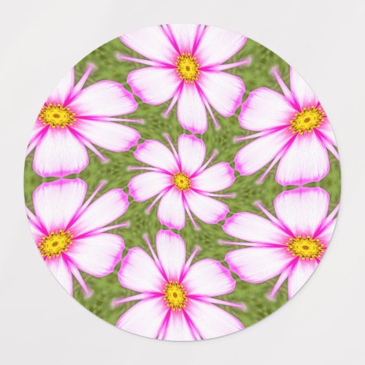 Cosmos Flowers Pattern Labels (Design 1)
