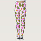 Cosmos Flowers Pattern Leggings (Voorkant)