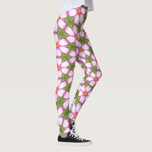 Cosmos Flowers Pattern Leggings (Rechts)