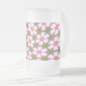 Cosmos Flowers Pattern Matglas Bierpul (Voorkant rechts)