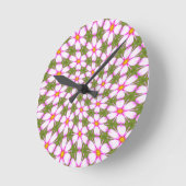 Cosmos Flowers Pattern Ronde Klok (Hoek)
