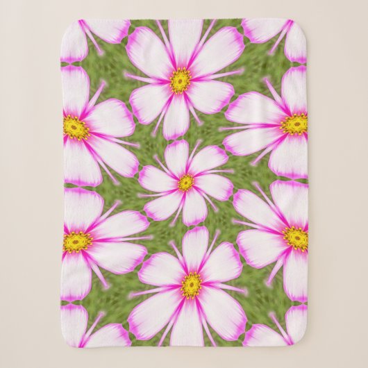Cosmos Flowers Pattern Sherpa Deken (Voorkant)