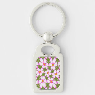 Cosmos Flowers Pattern Sleutelhanger