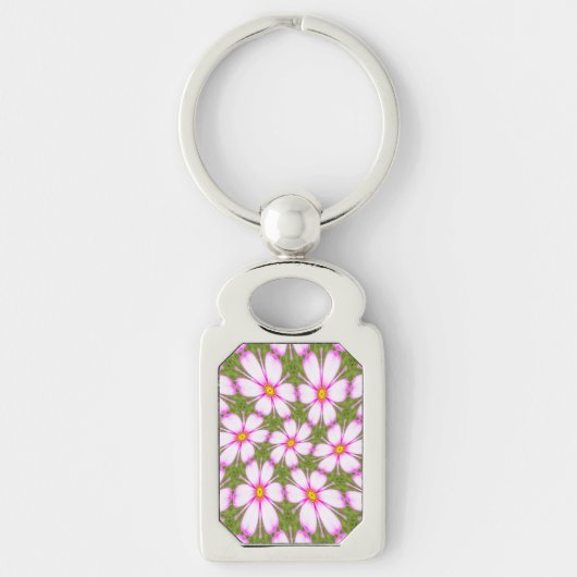 Cosmos Flowers Pattern Sleutelhanger (Voorkant)