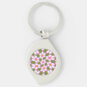 Cosmos Flowers Pattern Sleutelhanger (Voorkant)