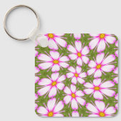 Cosmos Flowers Pattern Sleutelhanger (Voorkant)