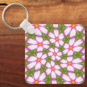 Cosmos Flowers Pattern Sleutelhanger (Voorkant)