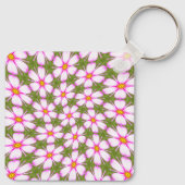 Cosmos Flowers Pattern Sleutelhanger (Achterkant)