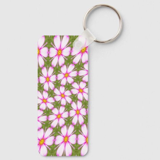 Cosmos Flowers Pattern Sleutelhanger (Achterkant)