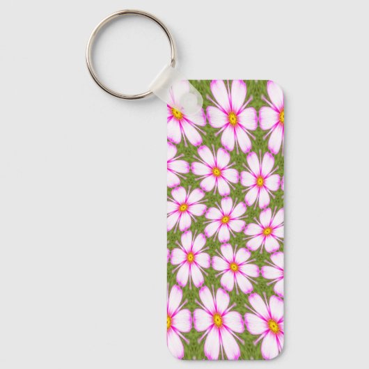Cosmos Flowers Pattern Sleutelhanger (Voorkant)