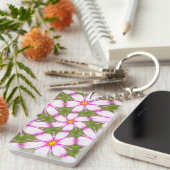 Cosmos Flowers Pattern Sleutelhanger (Voorkant Rechts)