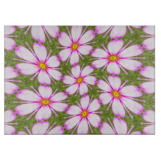 Cosmos Flowers Pattern Snijplank (Voorkant)
