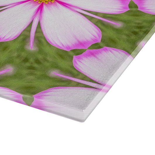 Cosmos Flowers Pattern Snijplank (Hoek)