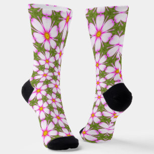 Cosmos Flowers Pattern Sokken