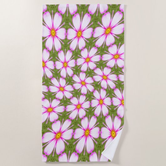 Cosmos Flowers Pattern Strandlaken (Voorkant)