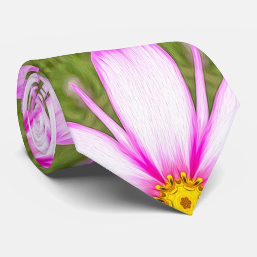 Cosmos Flowers Pattern Stropdas (Opgerold)