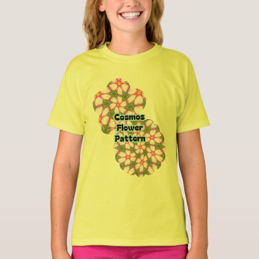 Cosmos Flowers Pattern T-shirt (Voorkant)