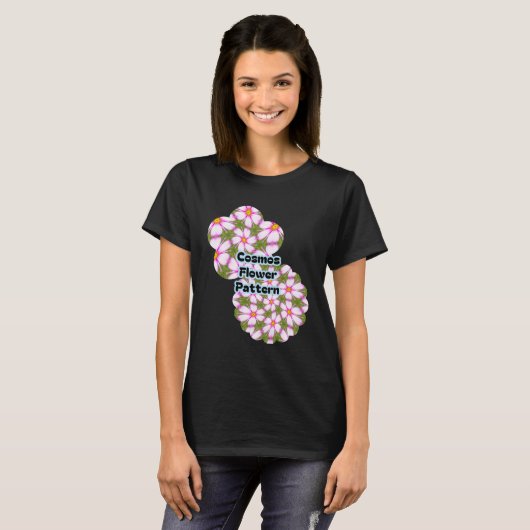 Cosmos Flowers Pattern T-shirt (Voorkant volledig)