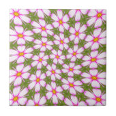Cosmos Flowers Pattern Tegeltje (Voorkant)