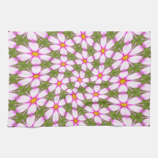 Cosmos Flowers Pattern Theedoek (Horizontaal)