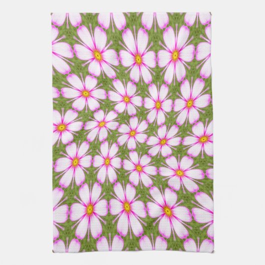 Cosmos Flowers Pattern Theedoek (Verticaal)