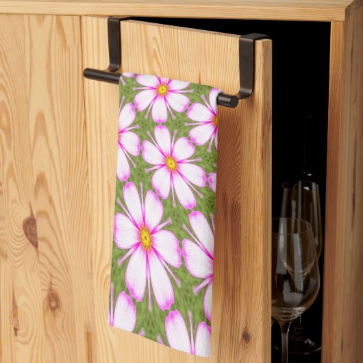 Cosmos Flowers Pattern Theedoek (Derde Gevouwen)