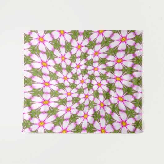 Cosmos Flowers Pattern Wandkleed (Voorkant (horizontaal))