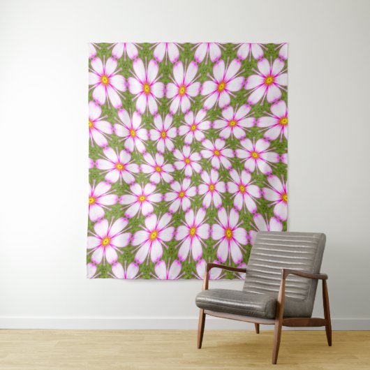 Cosmos Flowers Pattern Wandkleed (In situ)