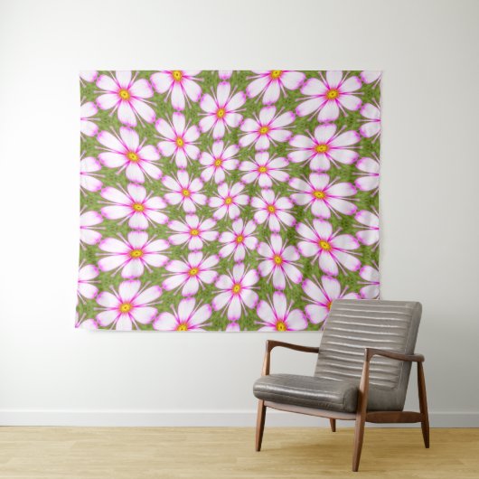 Cosmos Flowers Pattern Wandkleed (In Situ (horizontaal))