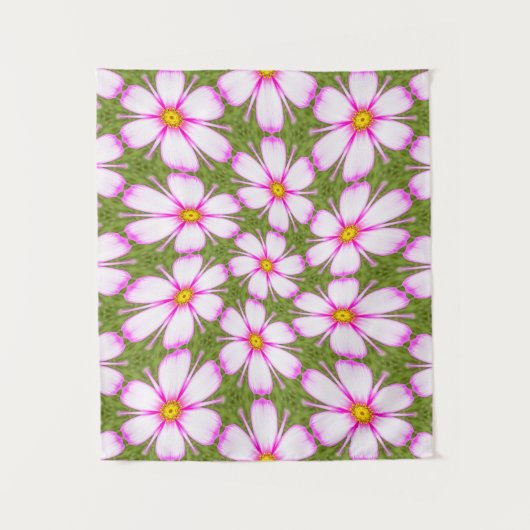Cosmos Flowers Pattern Wandkleed (Voorkant)