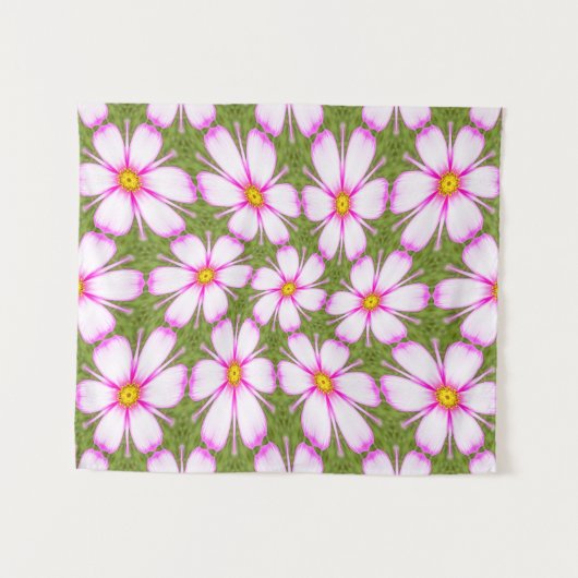 Cosmos Flowers Pattern Wandkleed (Voorkant (horizontaal))