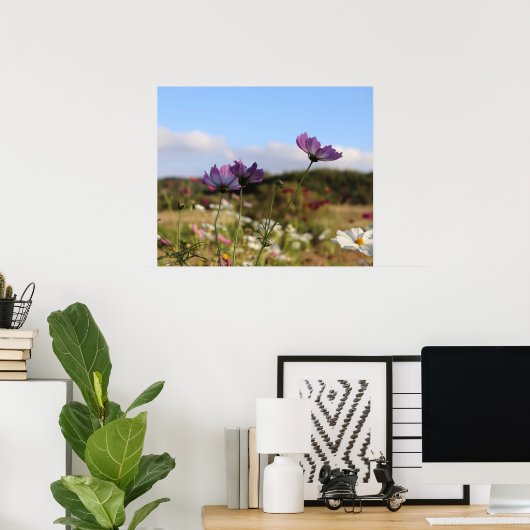 Cosmos Flowers Poster (Thuiskantoor)